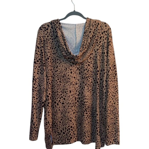 👖Texas True Threads Brooke 🐾 Leopard Hoodie, Pre-Owned, Sz XL 👢 - Picture 3 of 14